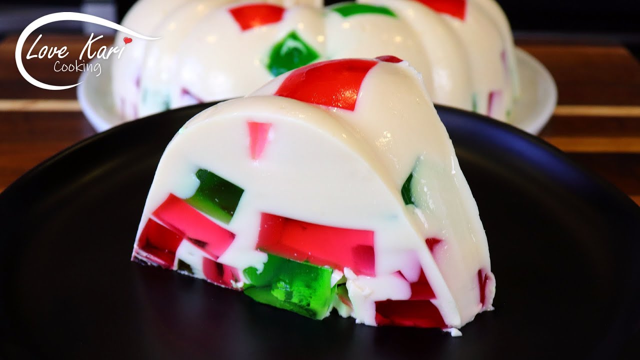 Mexican Mosaic Bundt Jello Easy Steps for Christmas Gelatina de Mosaico