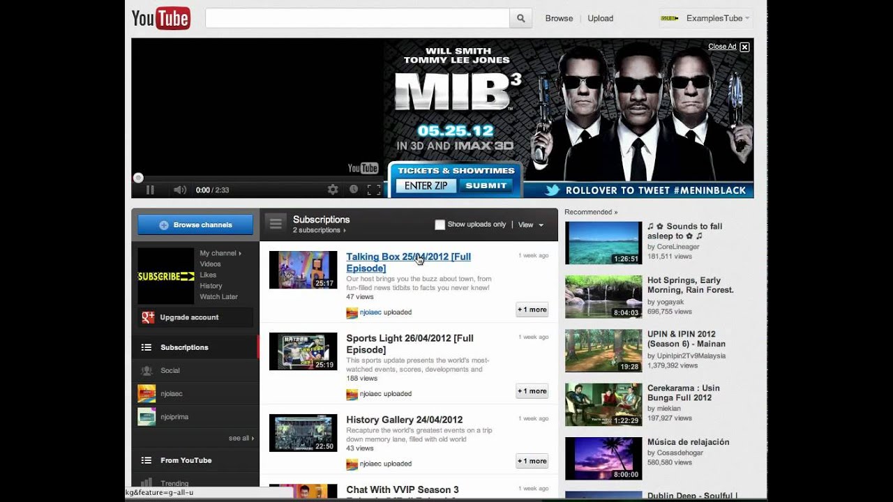 MIB 3 ( Men in Black 3 ) - Twitter Integrated Masthead