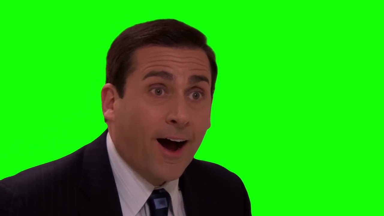 Michael Scott Shocked Face meme - The Office (Green Screen)