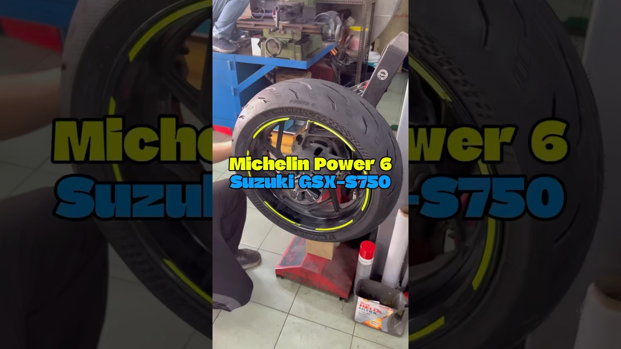 Michelin Power 6 - Suzuki GSX-S750 #premiumsportcycles #psc #tyre #asmr #youtube #reels #fyp #shorts