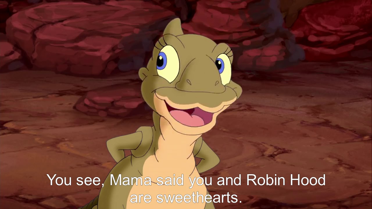 Mickey Mouse and Littlefoot in: Robin Hood - The Kiss