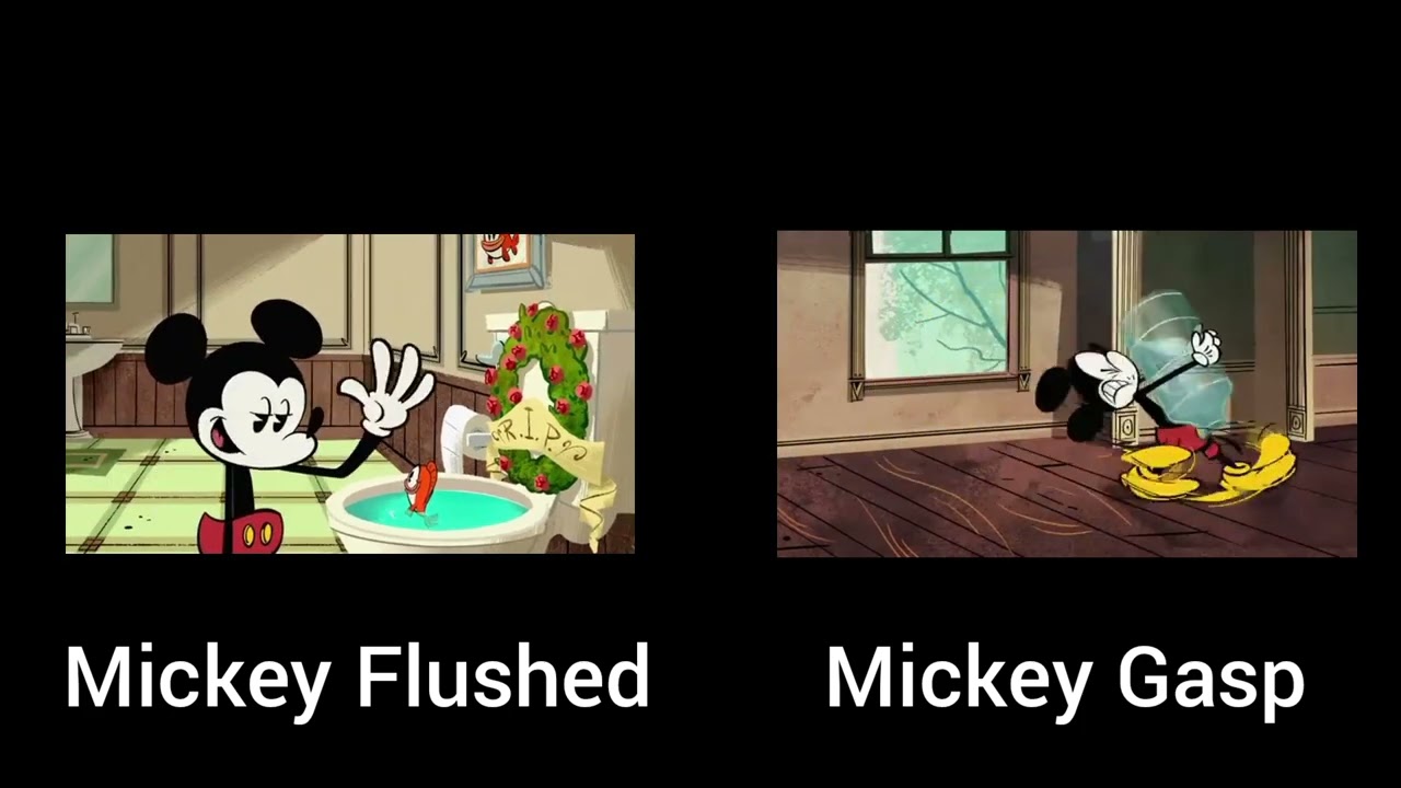 Mickey Mouse Cartoon Flushed And Gasp
