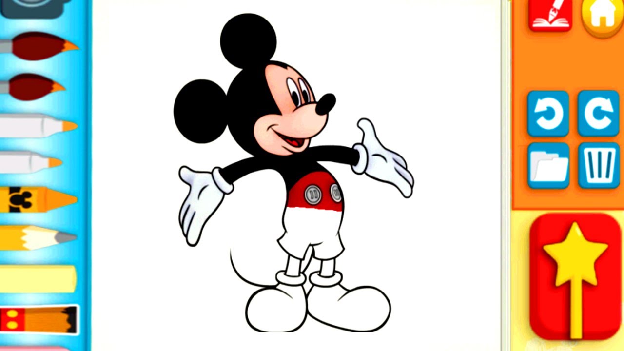 Mickey Mouse Color and Play Clubhouse Disney 3D Cartoon Game - Paint Animated Coloring Book