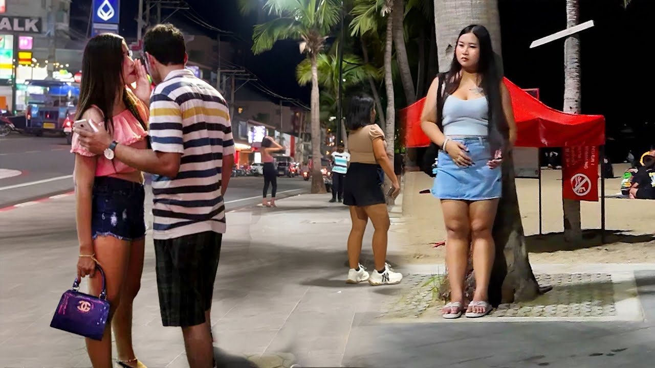 Midnight Exciting Scenes Pattaya Beach Road freelancers's Pattaya Thailand
