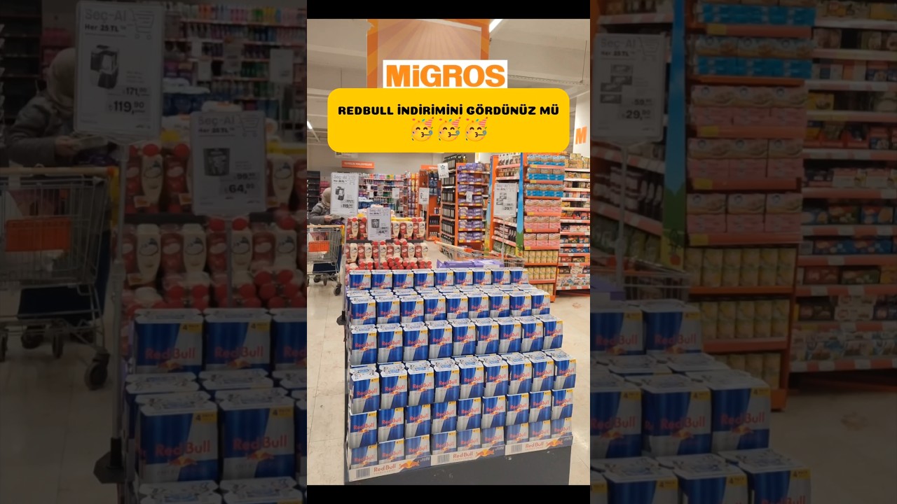 Migros Market İndirimli Redbull Enerji İçeceği Fiyatlar #fyp #keşfet #shorts #ankara #reels #reklam
