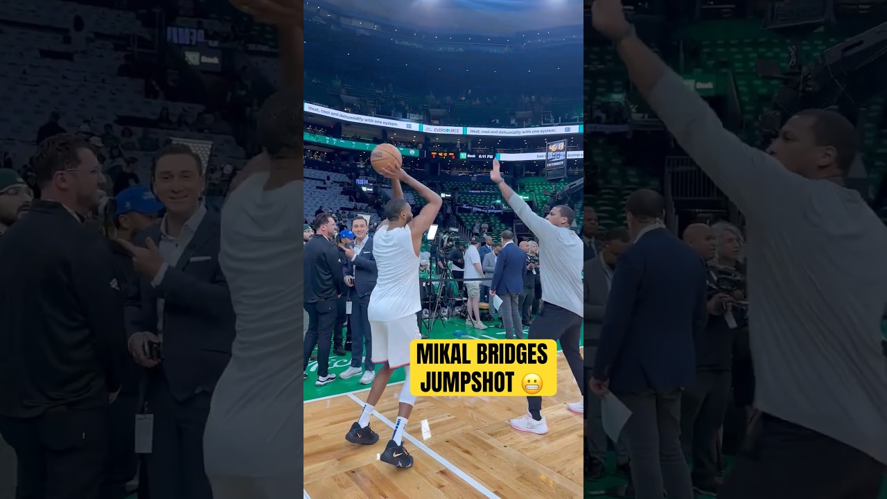 Mikal Bridges new jumpshot.. 😬 #shorts