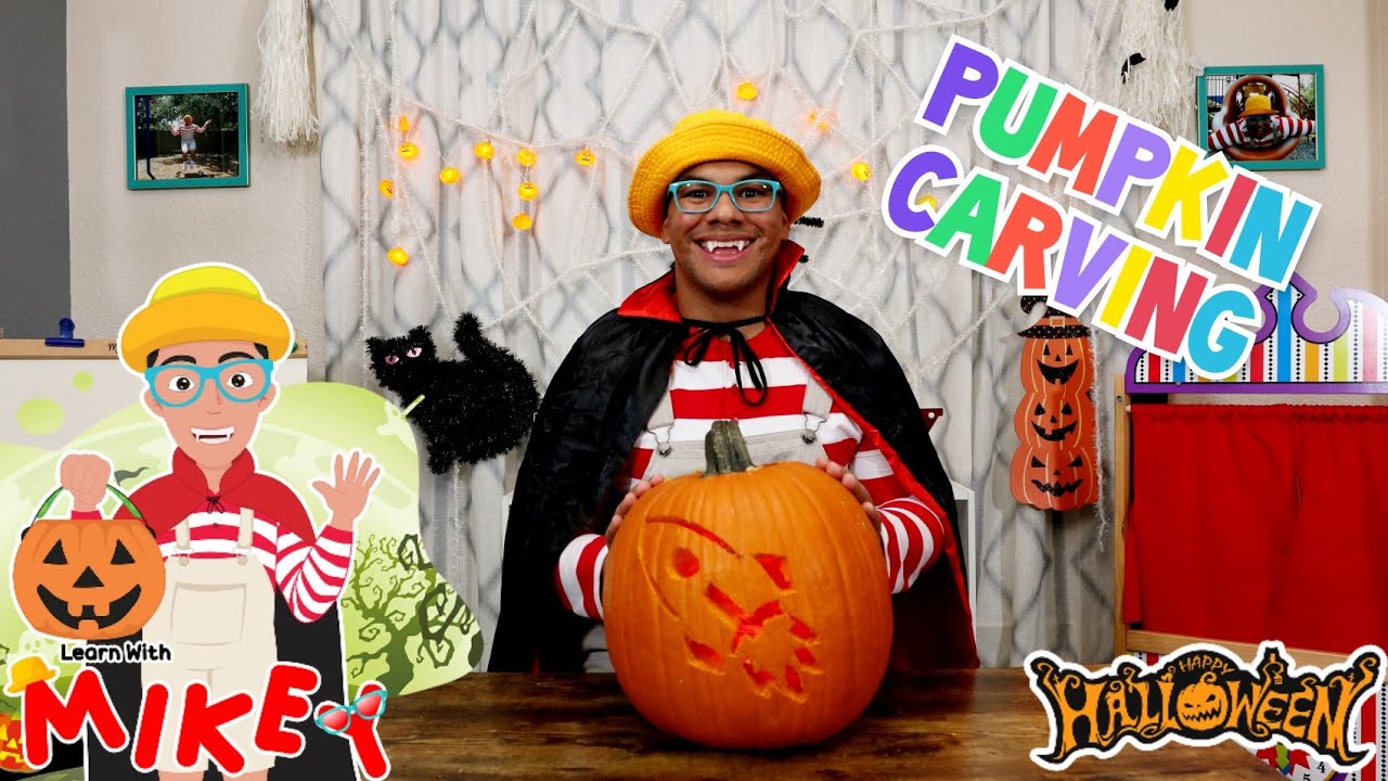 Mikey Carves A Pumpkin | Spanish Vocabulary | Teaching Kids Spanish | Learn With Mikey