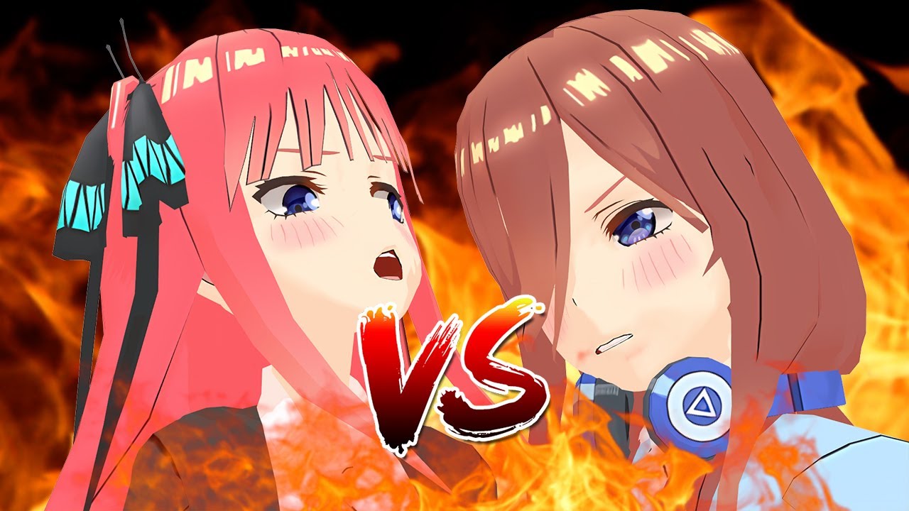miku vs nino in a nutshell (MMD/Quintuplets)