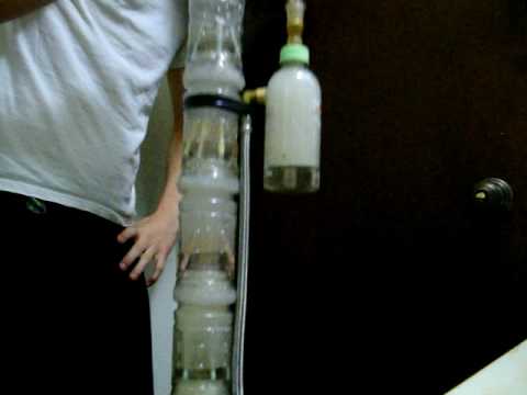 milking my HUGE 5 perc homemade bong (pom bottle ash catch)