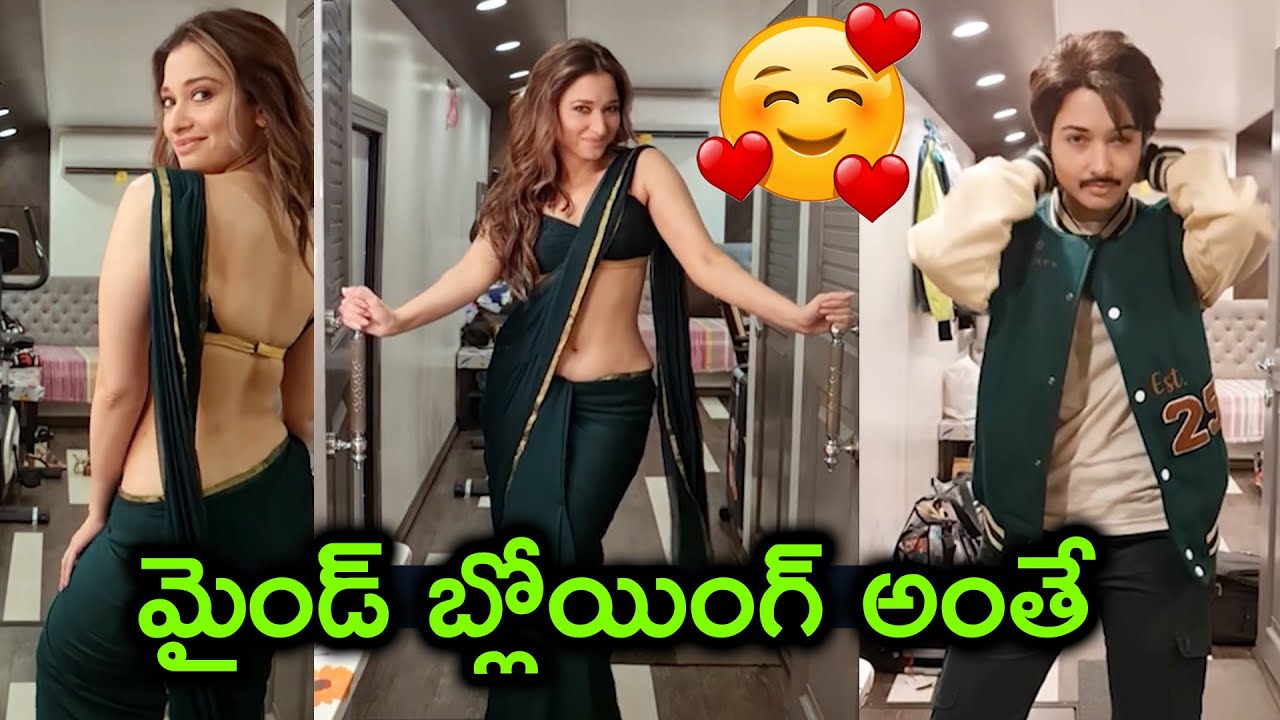 Milky Beauty Tamanna Bhatia Looks Stunning Hot in Saree at Her Makeup Room | SR Funtime