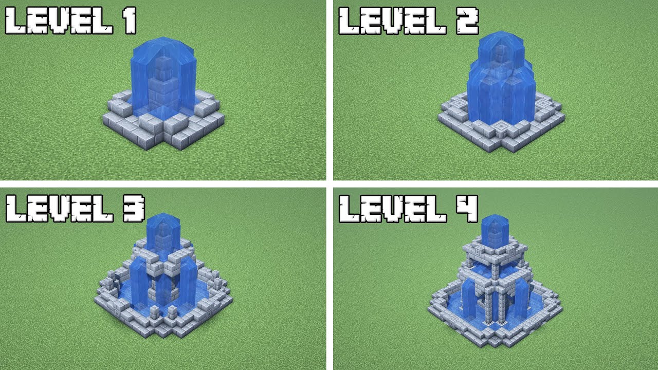 Minecraft - 4 Simple Fountain Designs! (Build Tutorial)