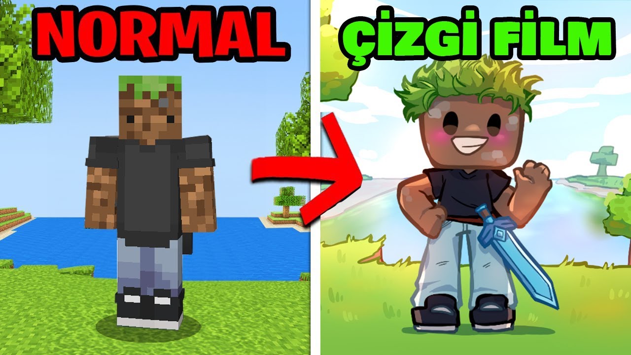Minecraft ama HER ŞEY ÇİZGİ FİLM