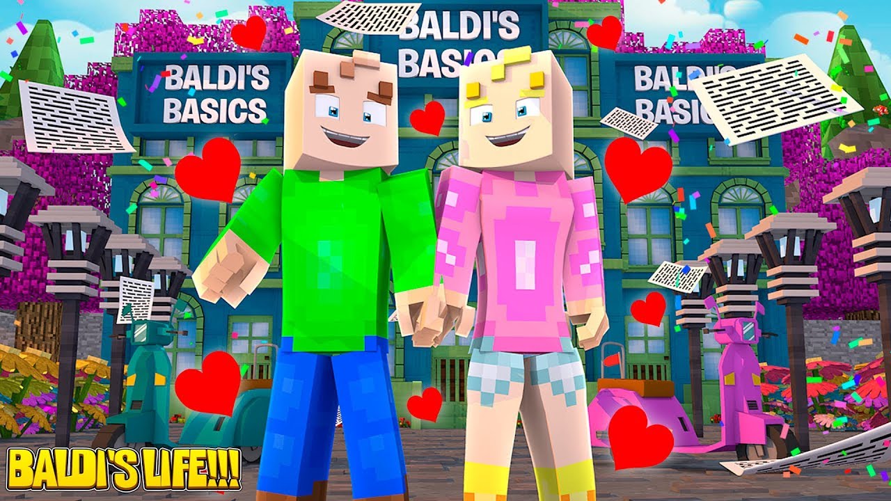 Minecraft BALDI'S BASICS LIFE - WHEN BALDI MET HIS GIRLFRIEND BALDILINA!!!