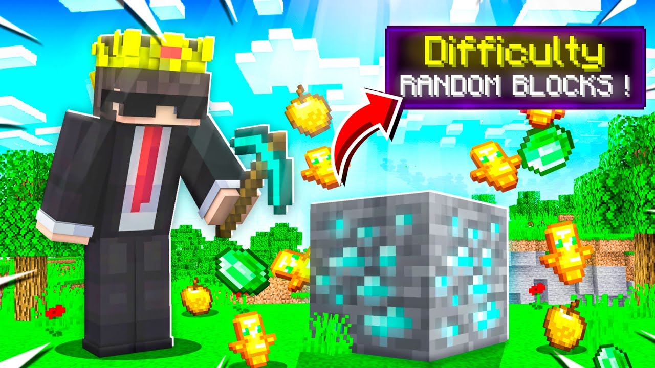Minecraft But Every Block Drops Random Items