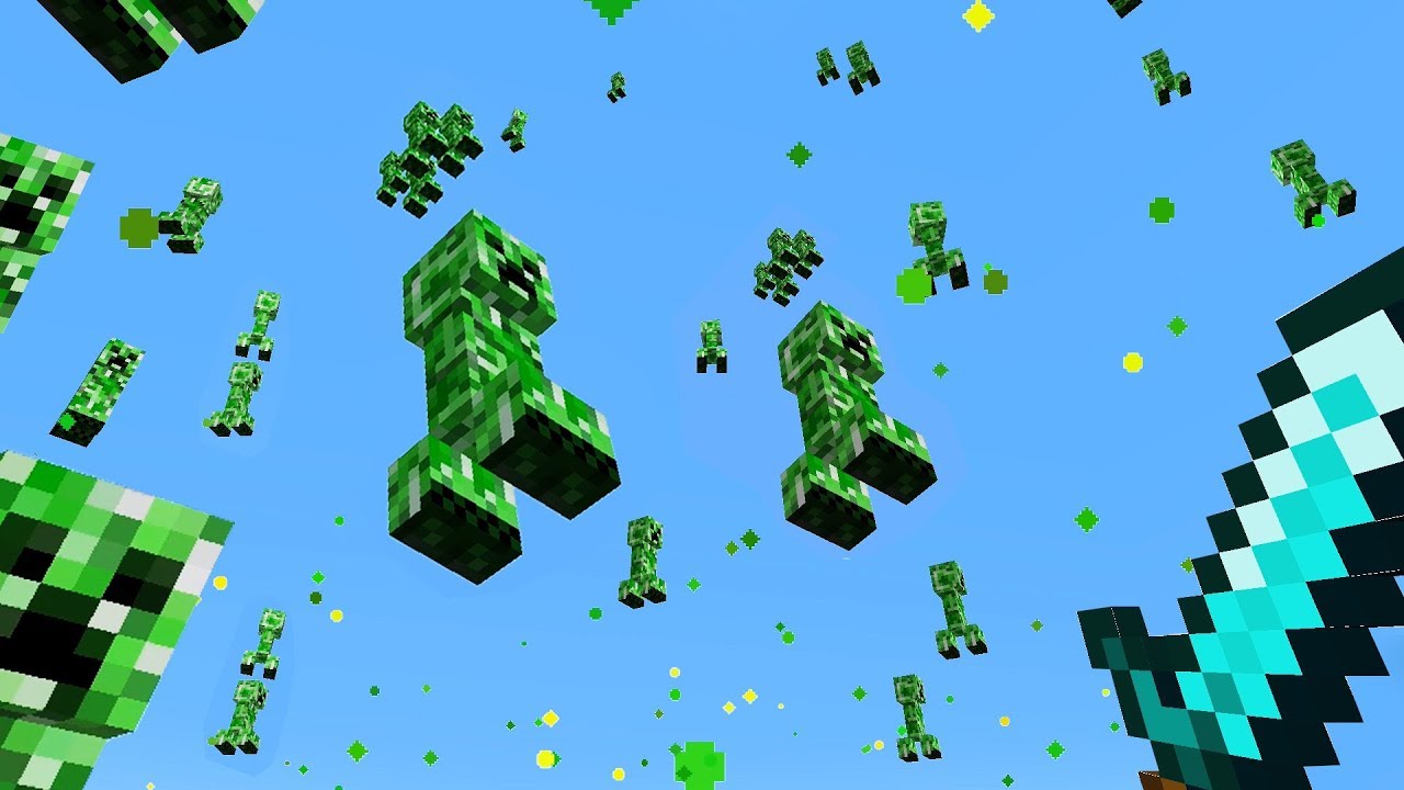 minecraft but it rains creepers
