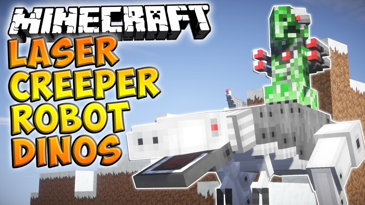Minecraft Mods: LASER CREEPER ROBOT DINO RIDERS FROM SPACE! (Minecraft Mod Showcase)