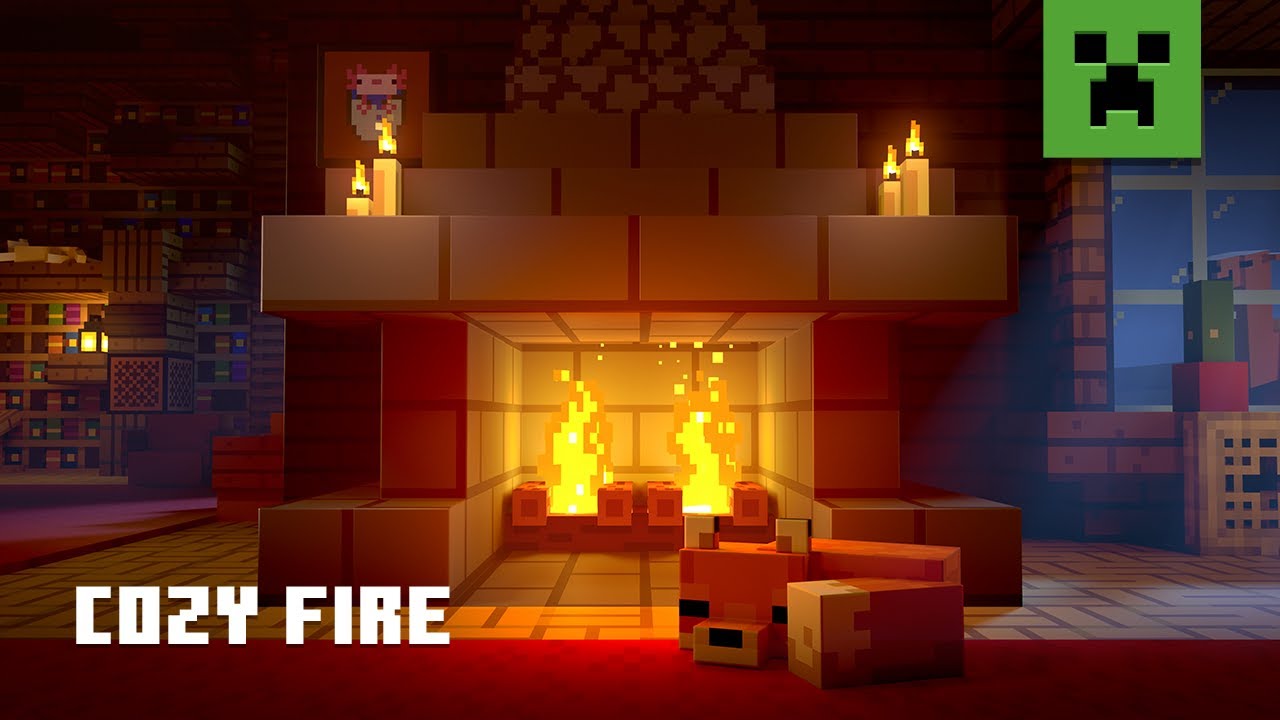 Minecraft Soothing Scenes – Relaxing Fireplace