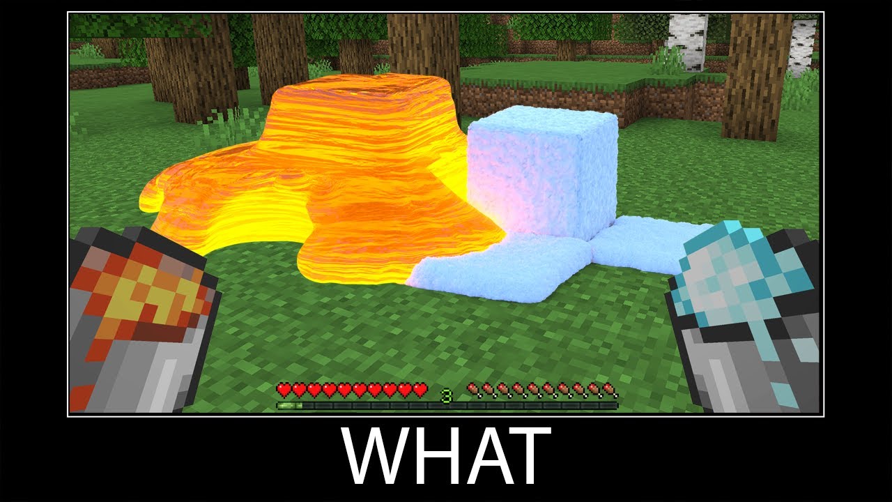 Minecraft wait what meme part 55 realistic minecraft snow and lava