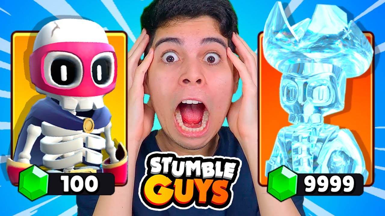 MINHA SKIN DE ESQUELETO EVOLUI DE PREÇO A CADA DESAFIO COMPLETO NO STUMBLE GUYS!