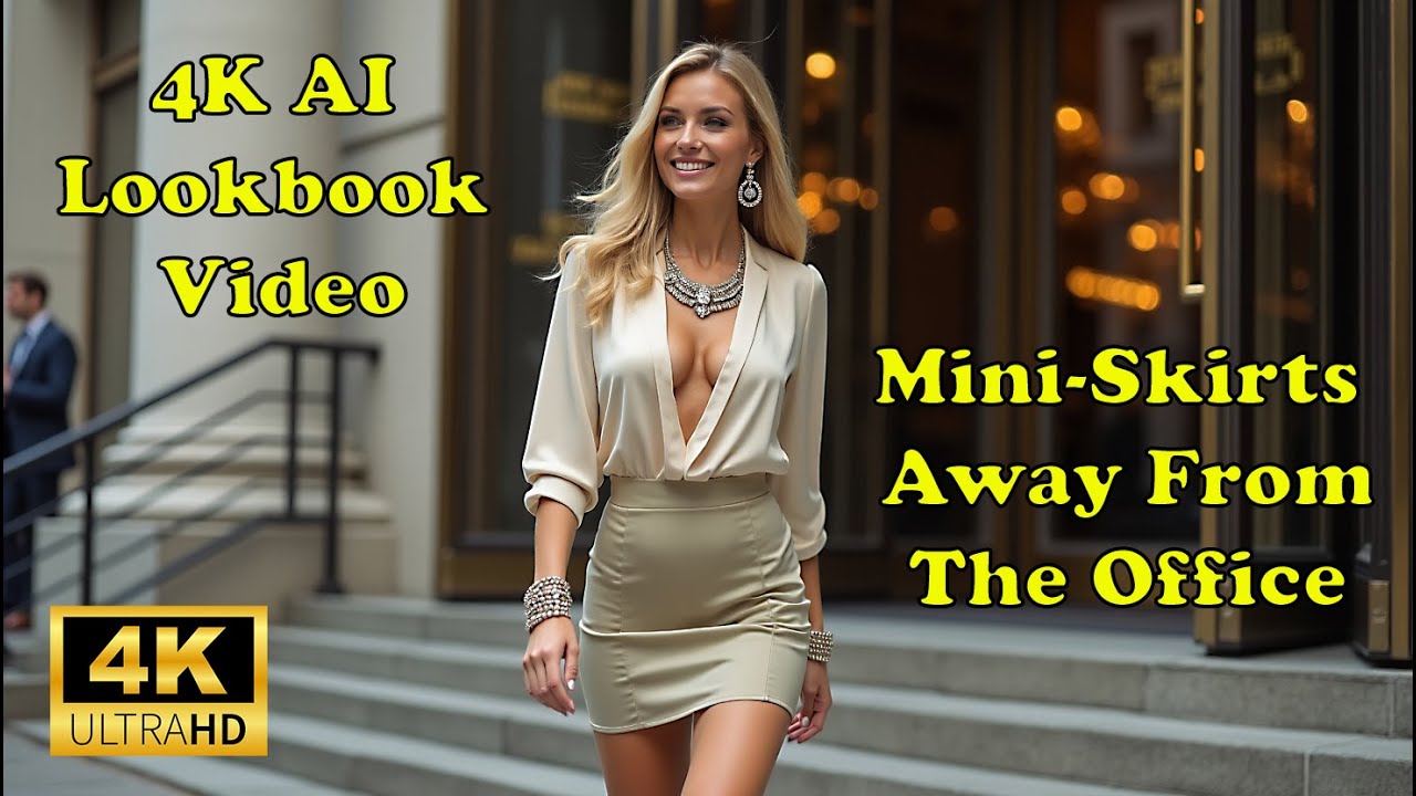 Mini Skirt Magic Downtown | 4K AI Lookbook Video