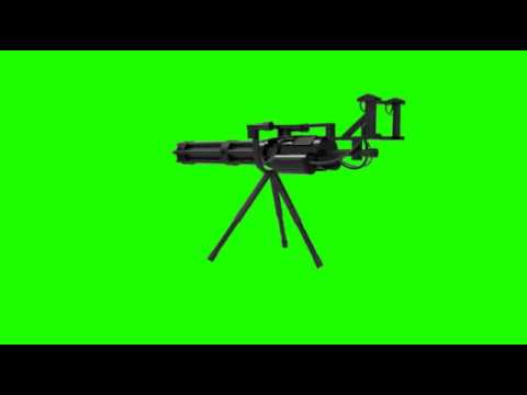 minigun in green screen