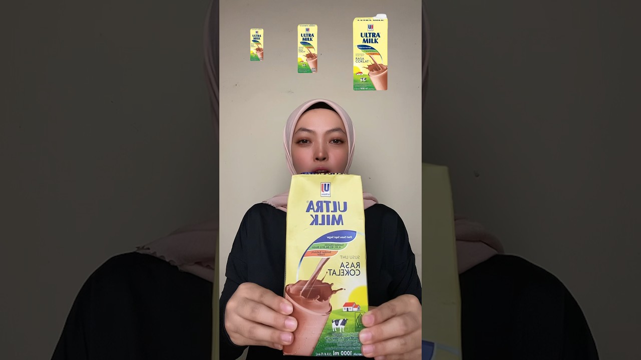 Minum susu coklat kecil, sedang, besar #shorts #mukbang