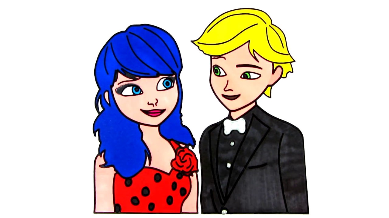 Miraculous Marinette Ladybug and Adrien Coloring Book | Ladybug and Adrien Coloring pages