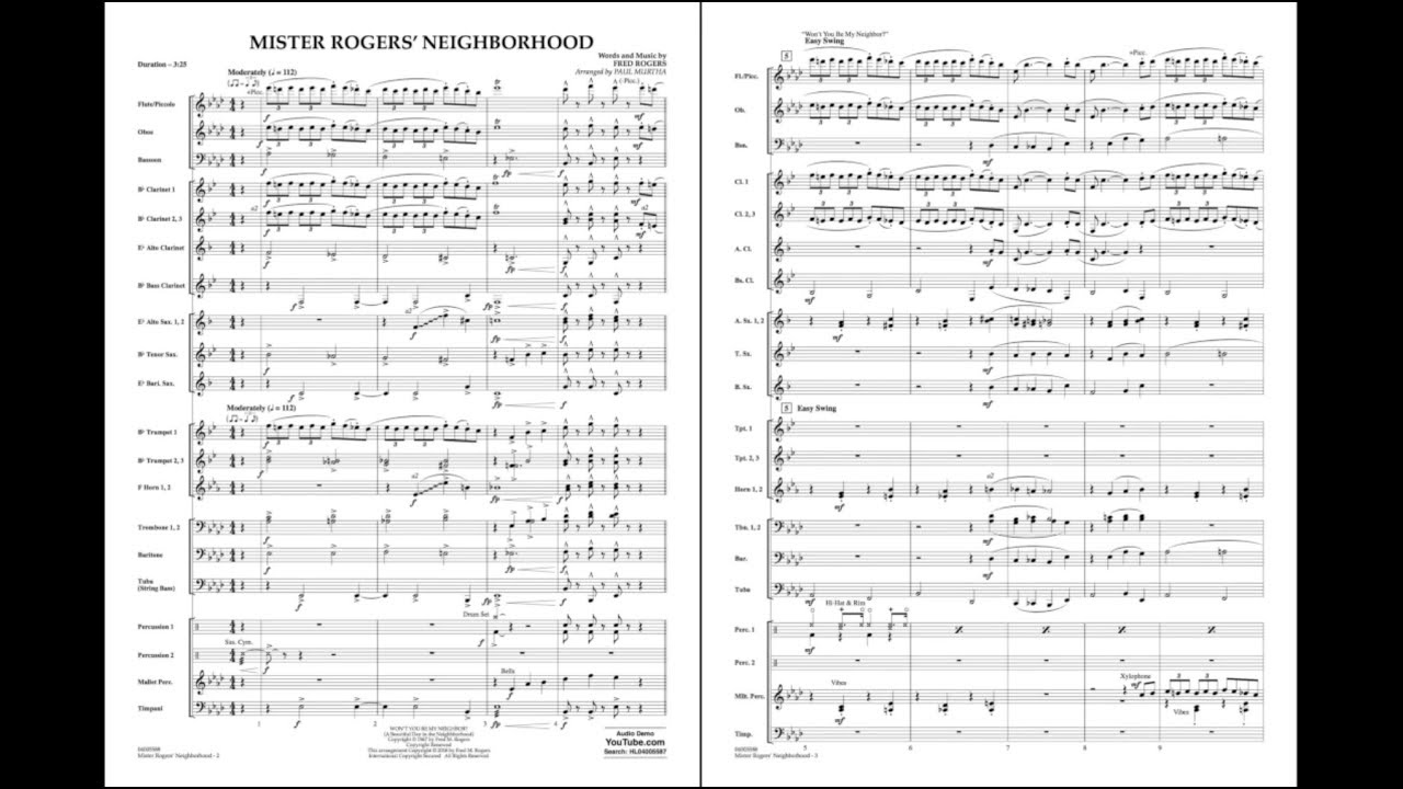 Mister Rogers' Neighborhood by Fred Rogers/arr. Paul Murtha