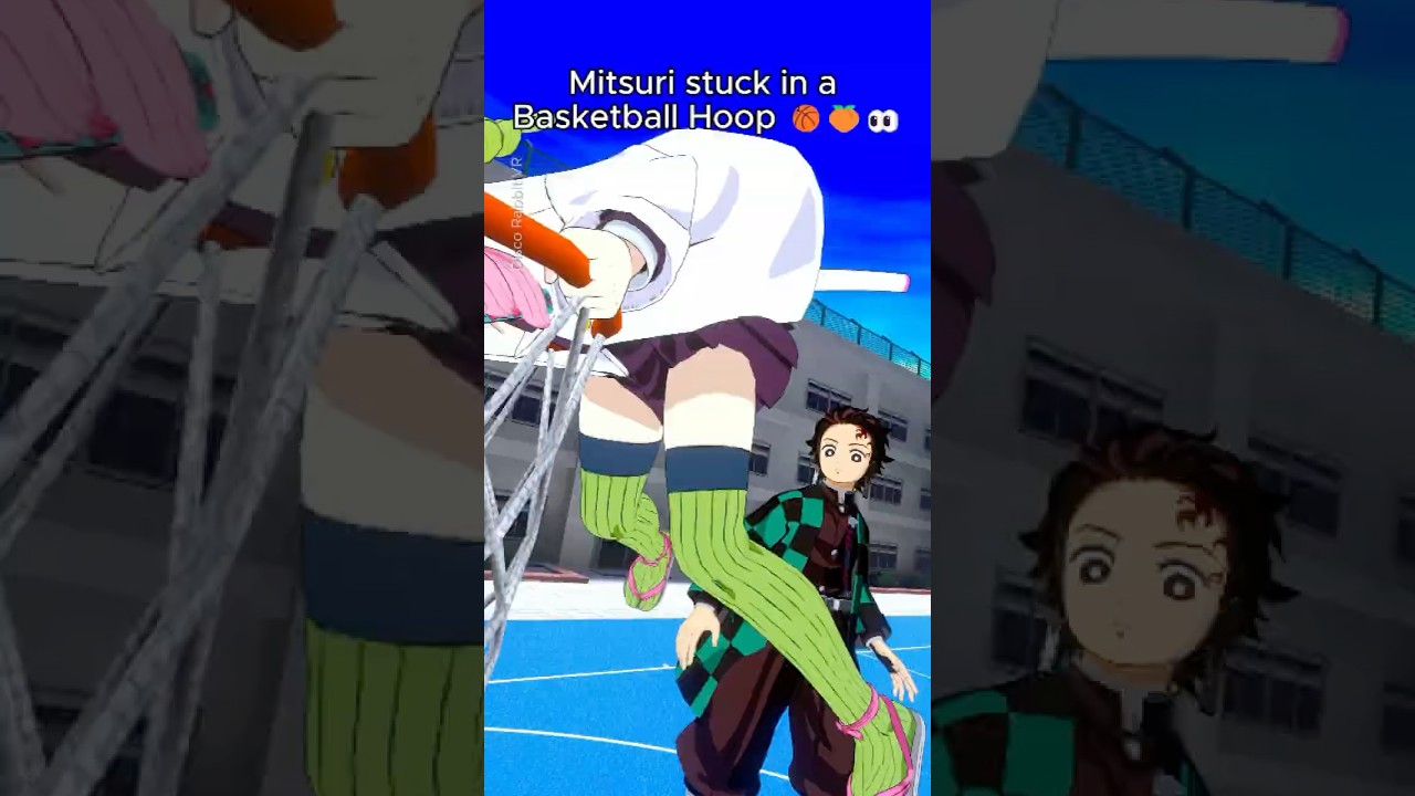 Mitsuri Stuck in a Basketball Hoop 🏀🤣#mitsurikanroji  #tanjirokamado  #demonslayer #Anime #vrchat