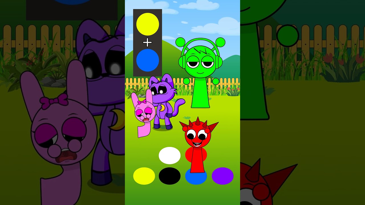 Mix Color Sprunki incredibox Correct color matching challenge with sprunki incredibox #shorts
