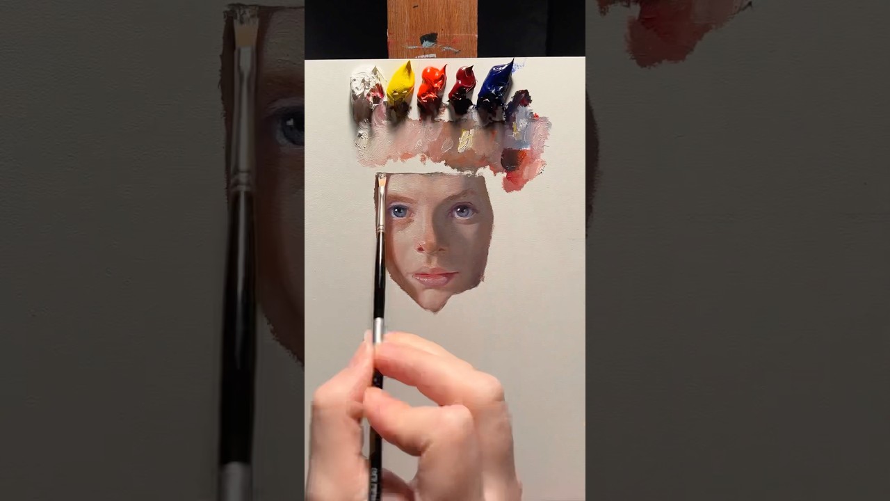 Mixing colors on the painting itself #art #painting #colormixing #oilpainting #paintingtutorial