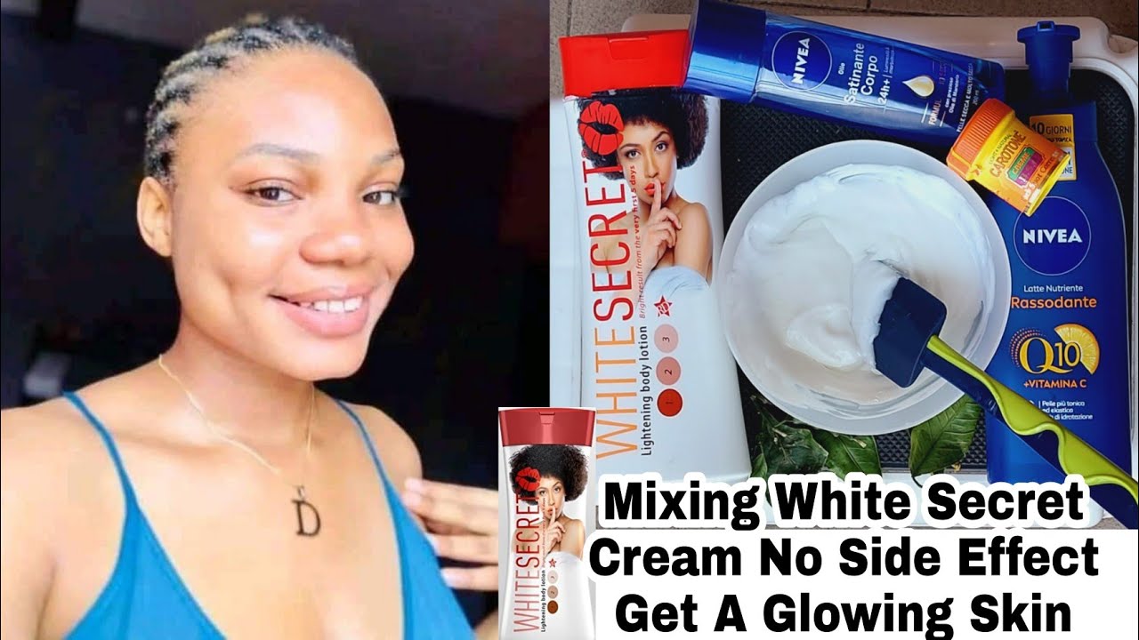 Mixing white secret cream  With NiveaQ10 / how to use white secret cream for skin whitening cream