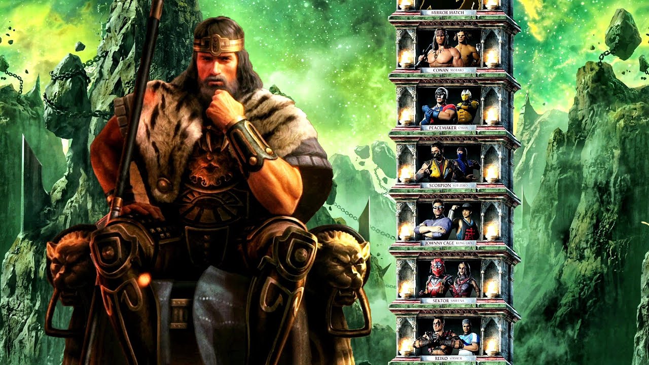 MK1 Conan with Sub Zero Kameo Klassic Tower Mortal kombat 1 - No Commentary
