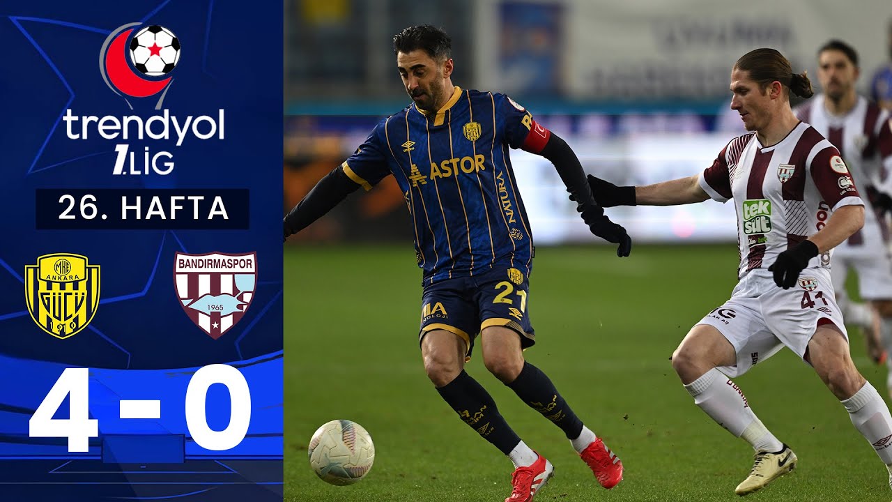 MKE Ankaragücü (4-0) Bandırmaspor - Highlights/Özet | Trendyol 1. Lig - 2024/25