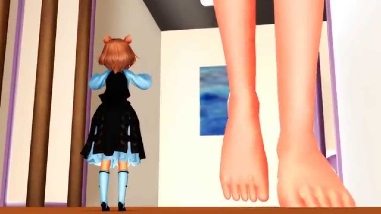 【MMD giantess】Stick to the bottom of the foot【足裏貼り付き】