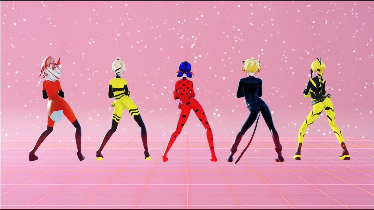 【MMD Miraculous】Bla Bla Bla【Ladybug, Chat Noir, Queen Bee, Rena Rouge, Vesperia】【60fps】