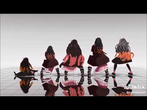 mmd. nezuko bailando bla bla.  demon de slayer