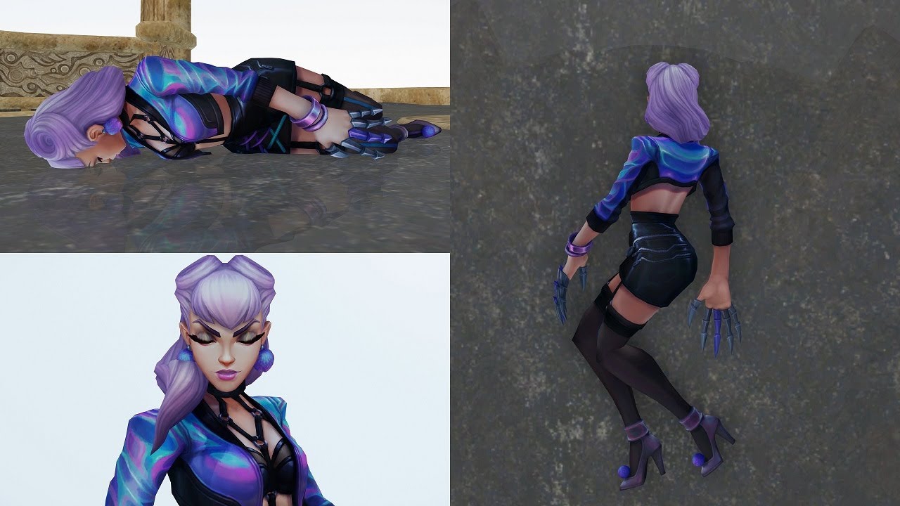 【MMD Ryona リョナ】Evelynn face down KO pose (K/DA All Out Skin)