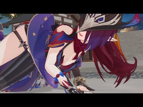 [MMD]Genshin Impact Chasca Headscissor And Neck Snap