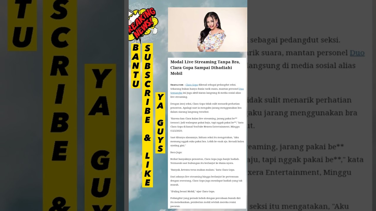 Modal Live Streaming Tanpa Bra, clara gopa dihadiahi mobil #trending #fypシ #claragopa