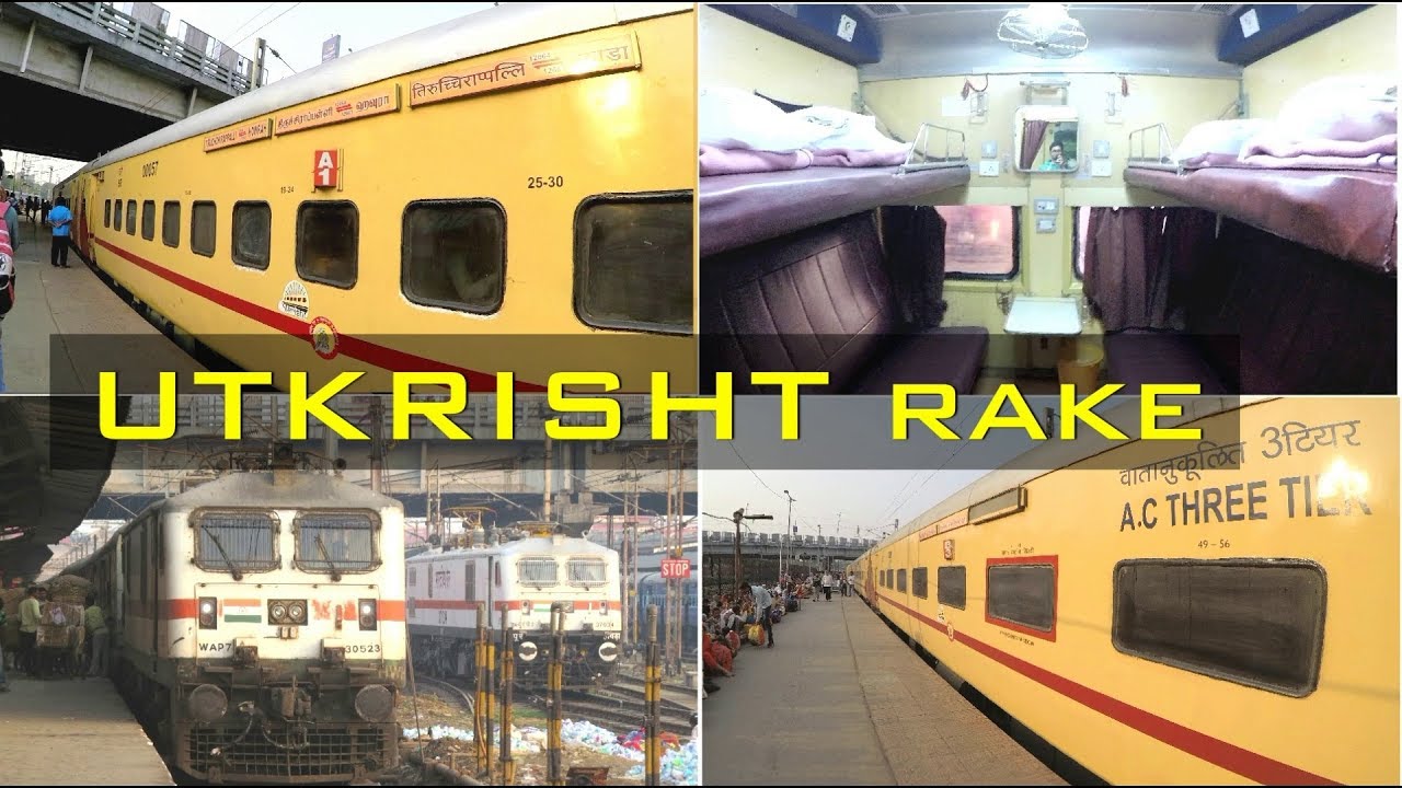Modern UTKRISHT Rake : First AC, 2AC & 3AC interiors of HWH-TPJ SF Exp