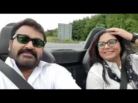 Mohanlal ride ferrari in london with asha sarath