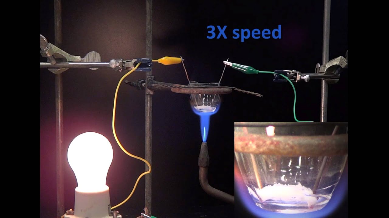molten salt (NaCl) conducts electricity