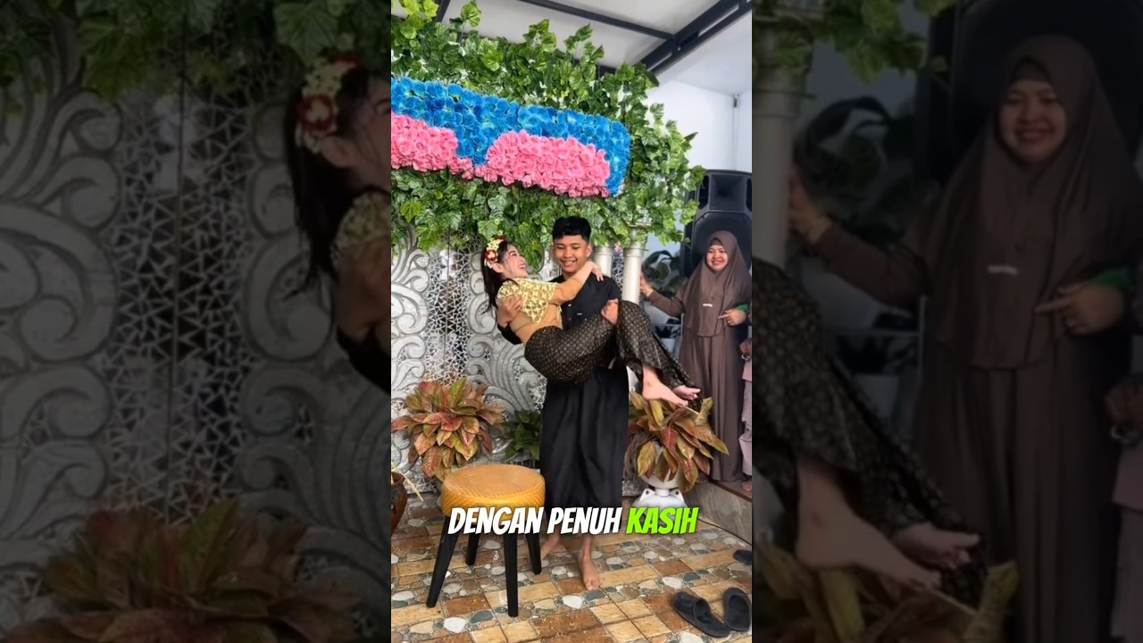 momen haru ketika adik gendong kakaknya setelah selesai siraman pengantin ‼️‼️ #adik #haru #nikah
