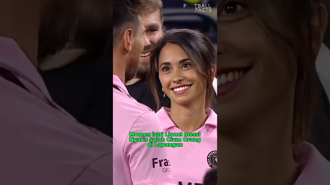 Momen istri Lionel messi Nyaris Salah Cium Orang di Lapangan #footballfacts28