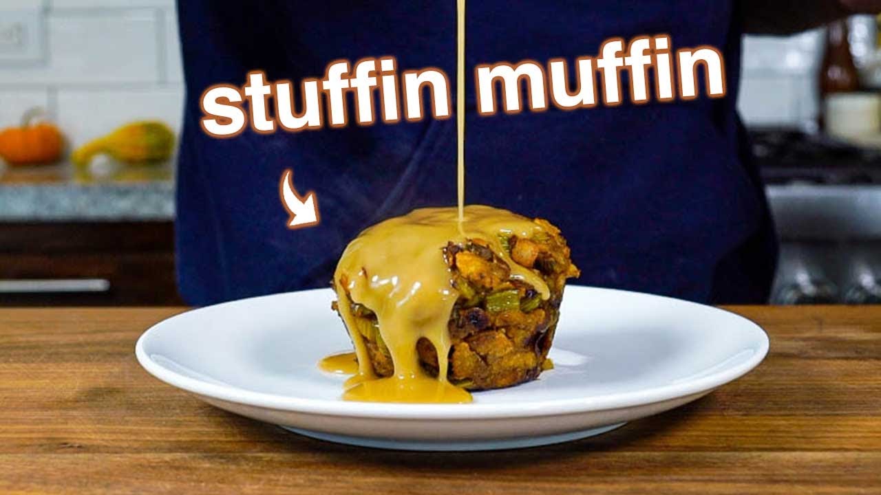 Mom's 4 ingredient STUFFING MUFFINS are outrageous