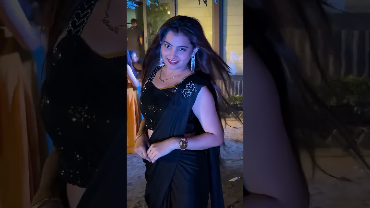 Monika Mishra Black Saree Hot 🔥 Look New Bhojpuri Song 🎵 |Bhojpuri Status | Bhojpuri Gana | Saree 🥻|