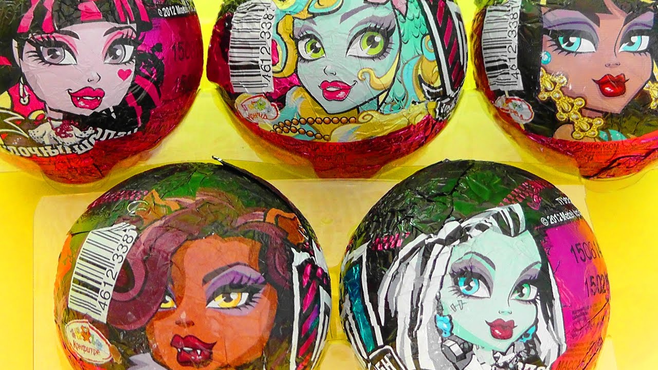 MONSTER HIGH HUEVOS SORPRESA de chupa chups con Draculaura Frankie Clawdeen Cleo y Lagoona