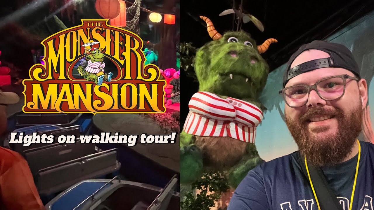 Monster Mansion (Six Flags Over Georgia) LIGHTS ON WALKING TOUR 🤩