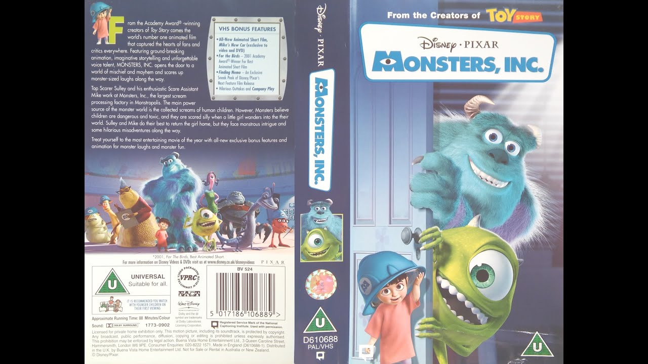 Monsters, Inc. [UK VHS] (2002)